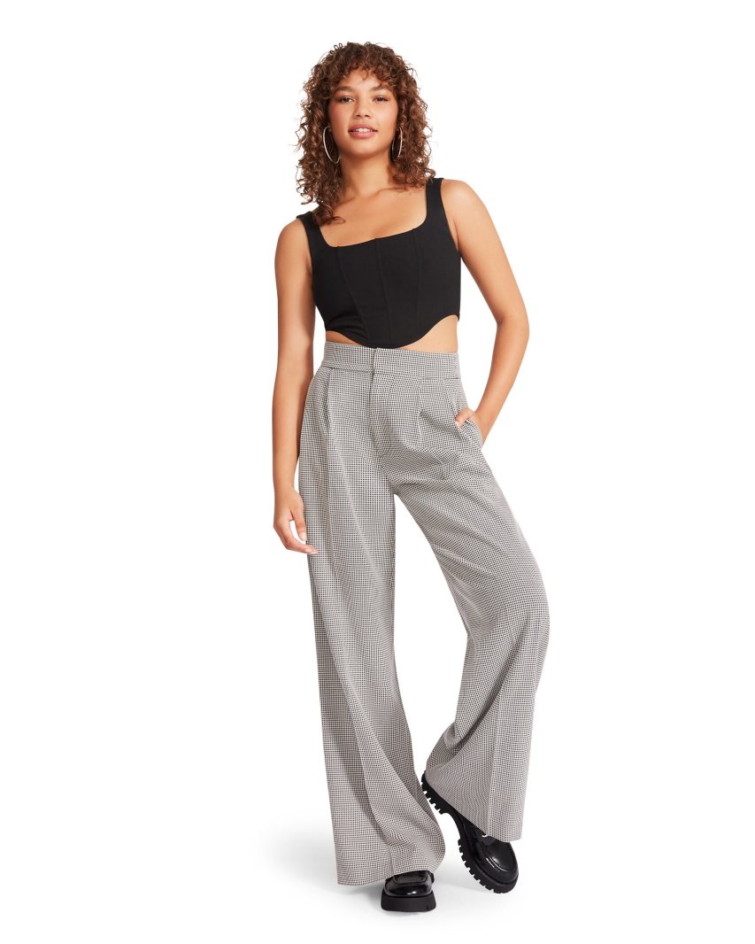 Grey Steve Madden Isabella Plaid Women's Pants | PH 6402WFU